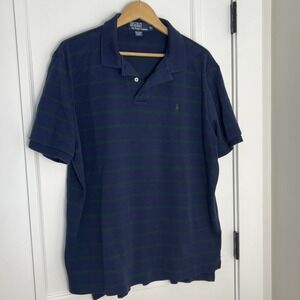 RLX Golf Ralph‎ Lauren Mens Polo Striped Shirt Button Up Collared XL Blue Green